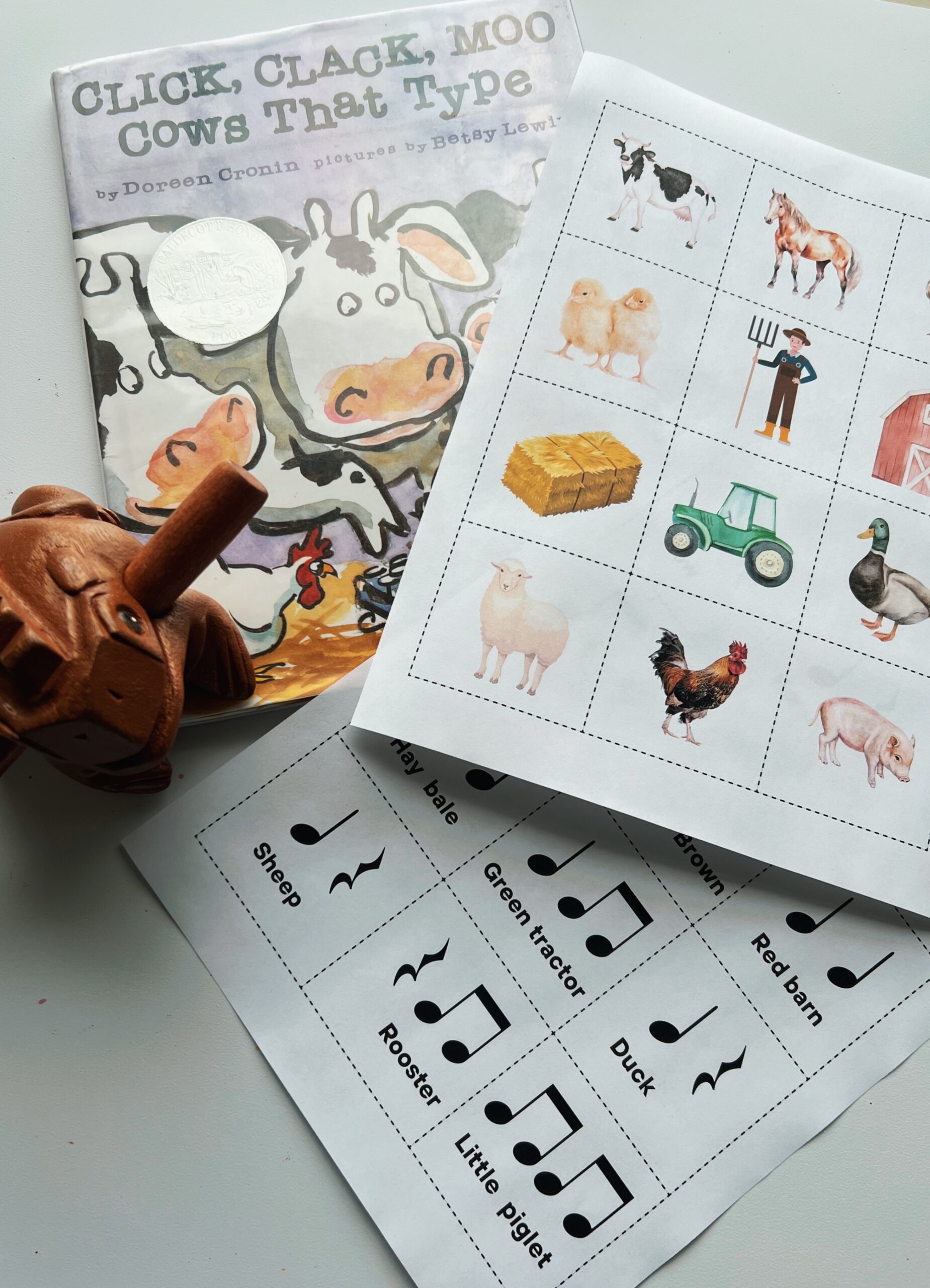 Click Clack Moo by Doreen Cronin - homeschool music unit study activities