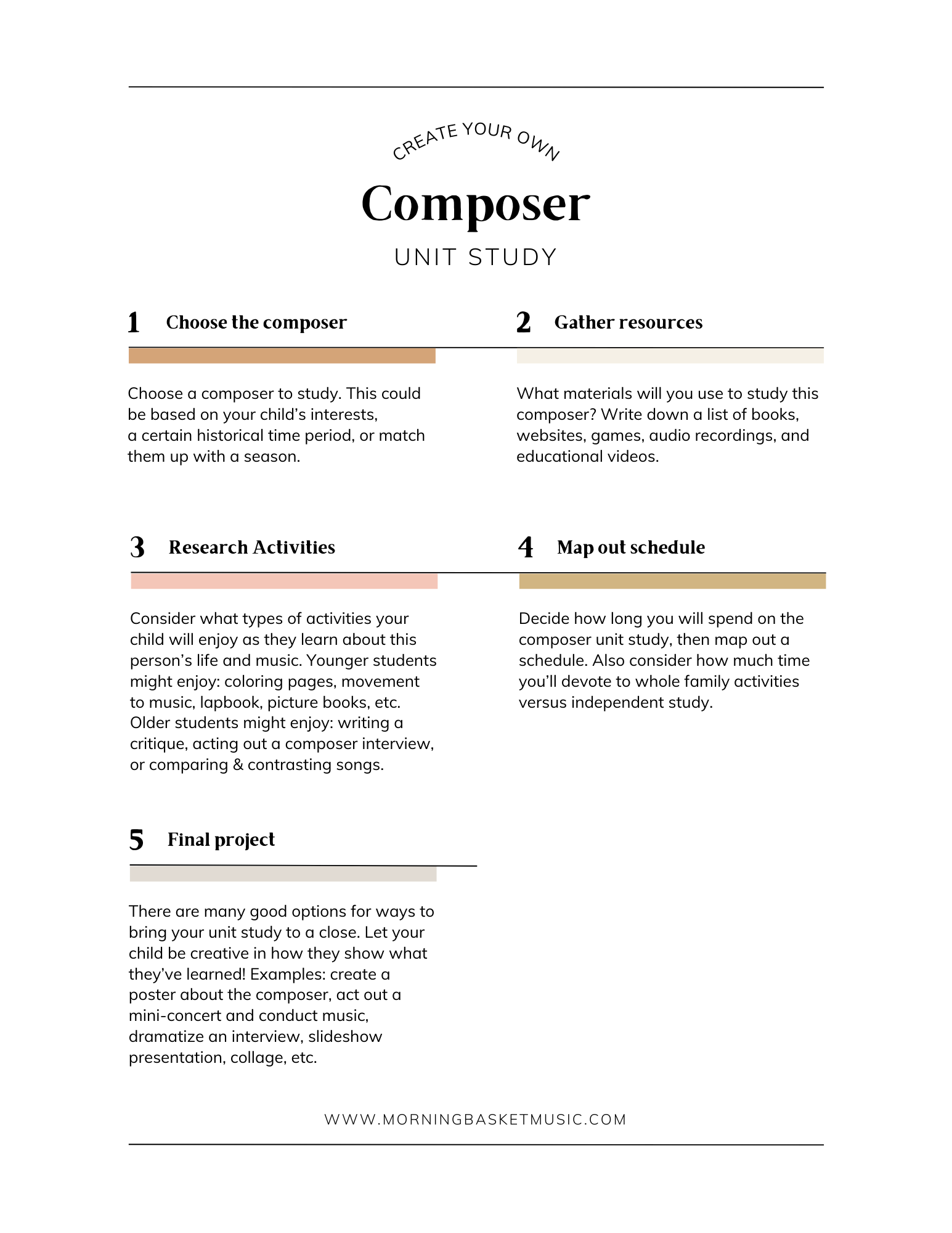 Composer unit study template cover