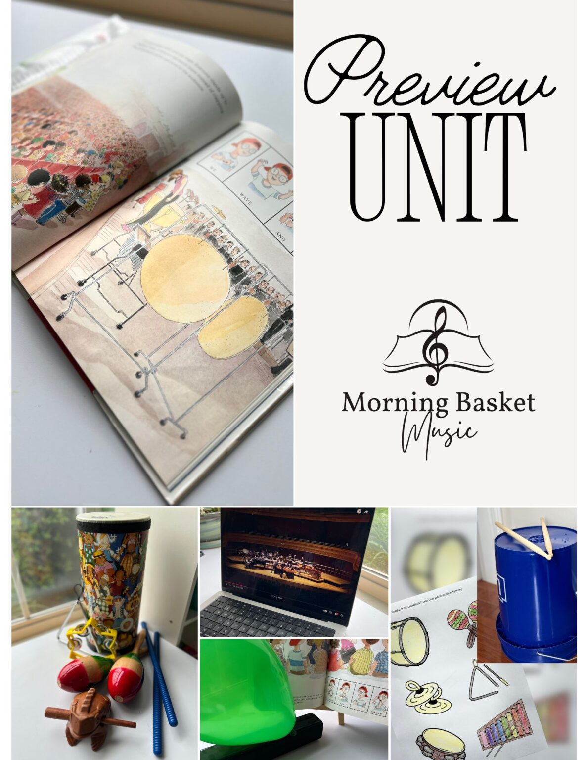 Free preview unit from Morning Basket Music - Moses Goes to a Concert music activities for kids