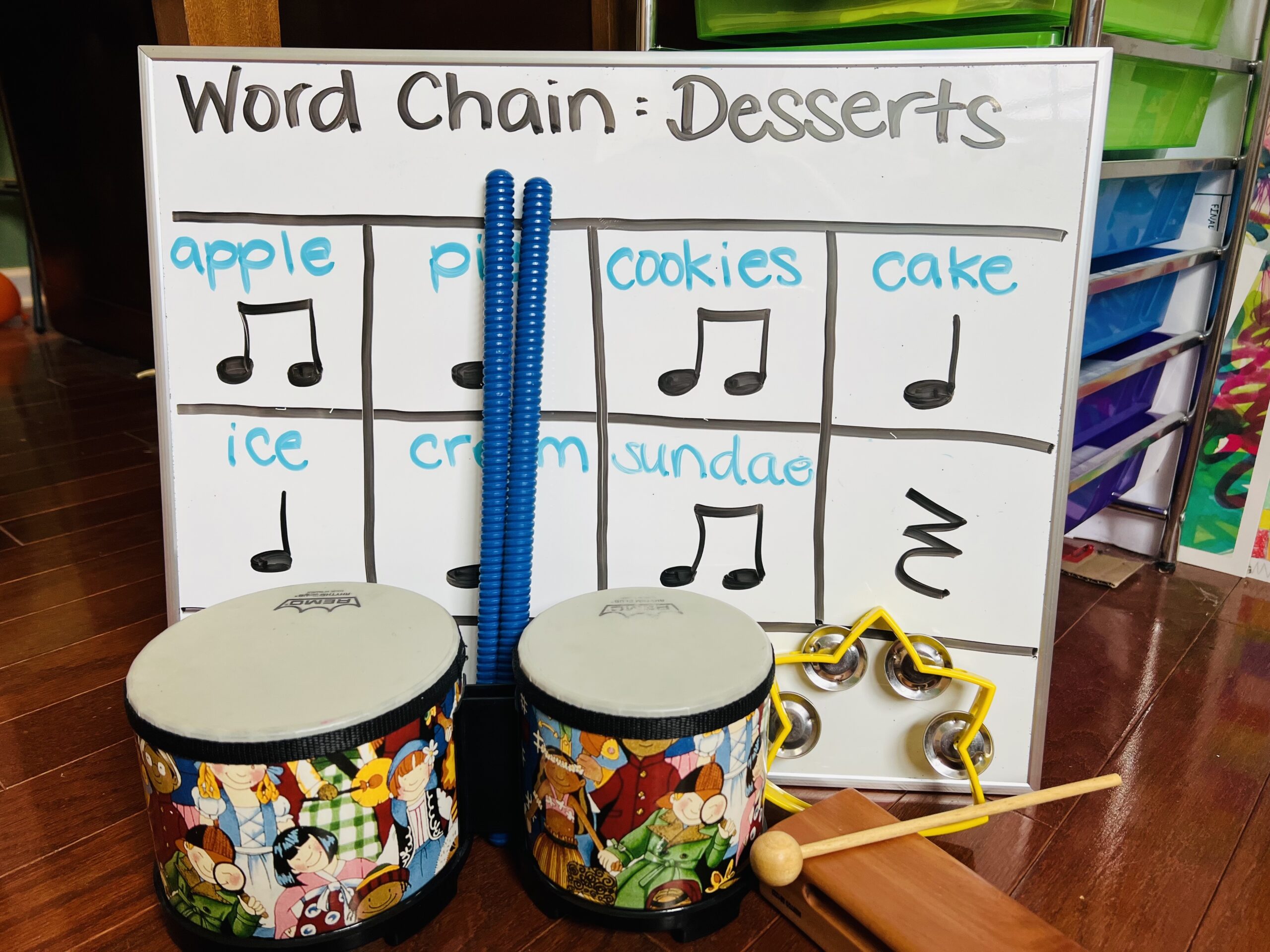 Rhythm word chains music activity for kids